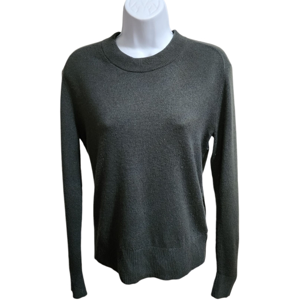 Everlane Crewneck Organic Winter Olive Green Cashmere Knit Sweater - Women's